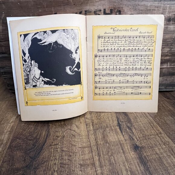 Illustrated Children's Christmas Carols Book Hardcover Vintage 1937 - Picture 4 of 6